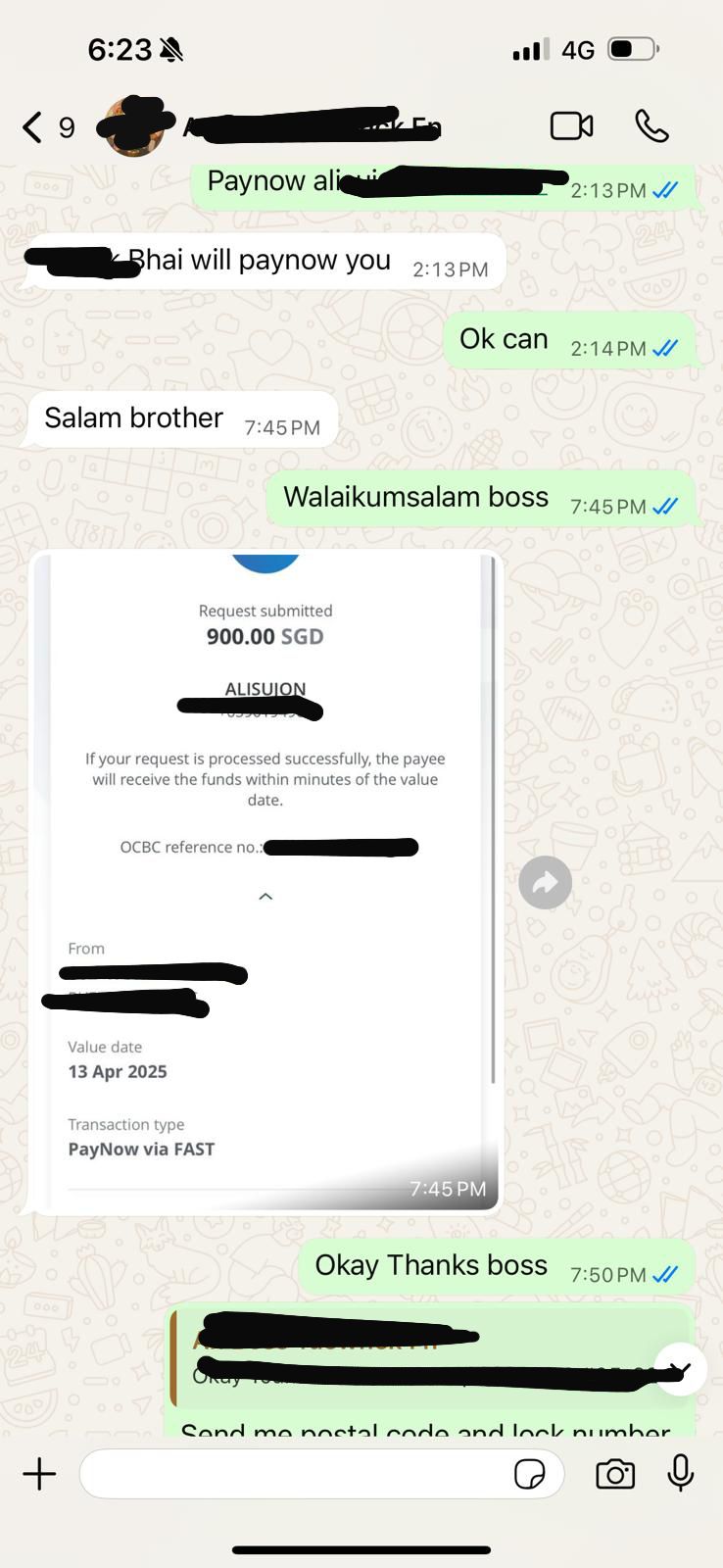 Screenshot of customer review on WhatsApp-2