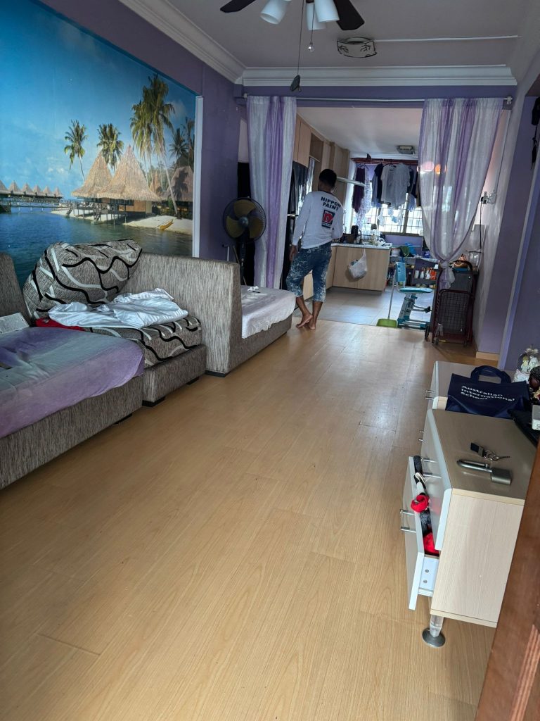 Detailed view of the material composition of vinyl flooring by Everyday Renovation in Singapore: after