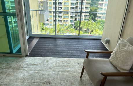 D96E0941-111F-4268-8EBE-64C5C35B5452 A bright interior by Everyday Renovation in Singapore, enhanced by a new drywall partition, flows to a modern balcony