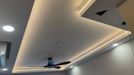 PHOTO-2025-03-05-23-50-01 2 Modern false ceiling with cove lighting and recessed spotlights, expertly installed by Everyday Renovation in Singapore